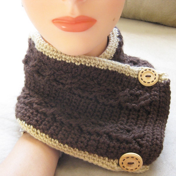 Cable Scarflet Pattern - Crochet Pattern Women's Neckwarmer