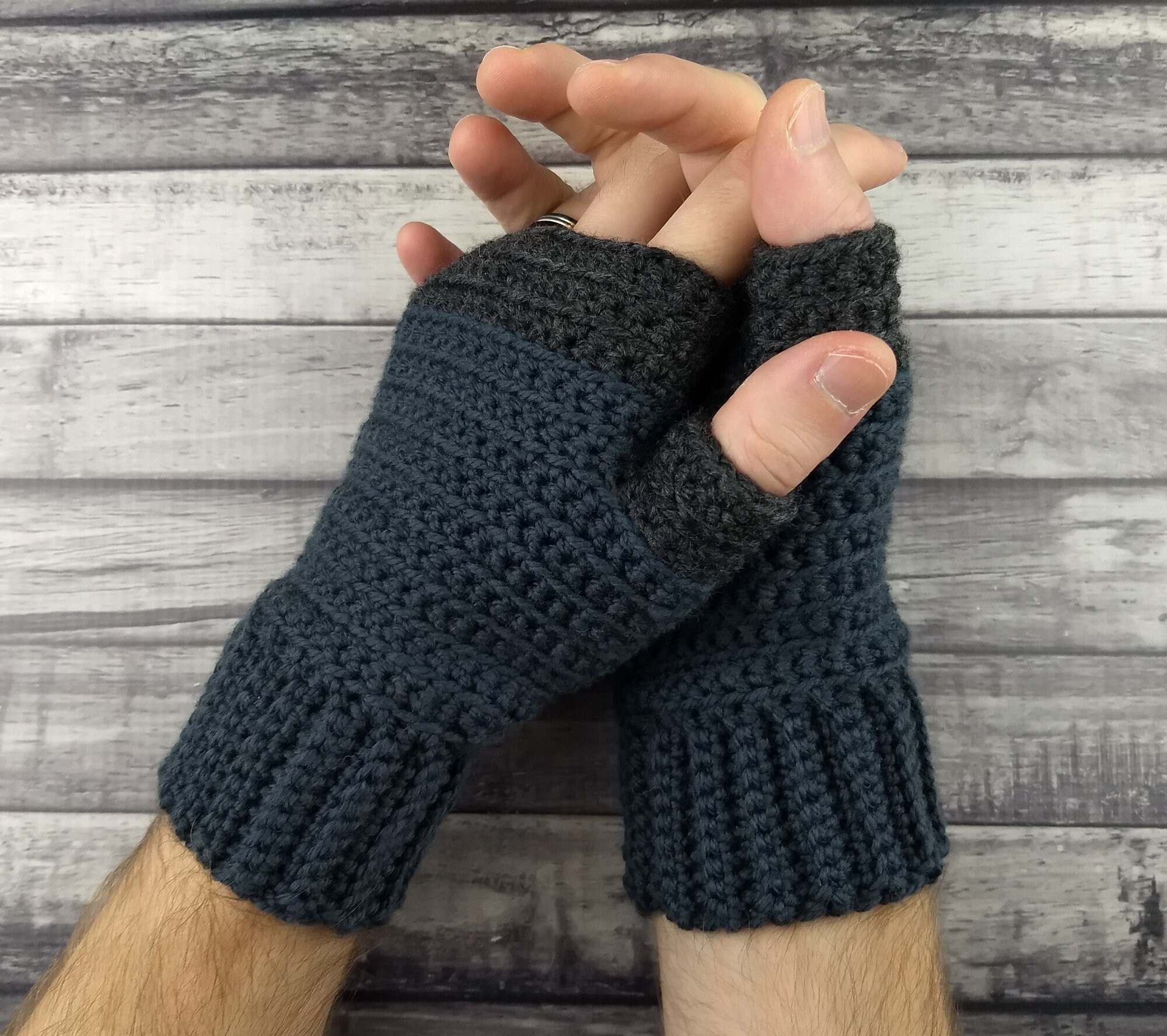 Oliver Men's Fingerless Gloves - Etsy UK