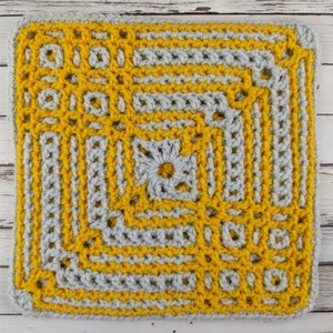 Interlocking Crochet Square | Crochet Blanket Square | October Interlocking Crochet Square in the Round