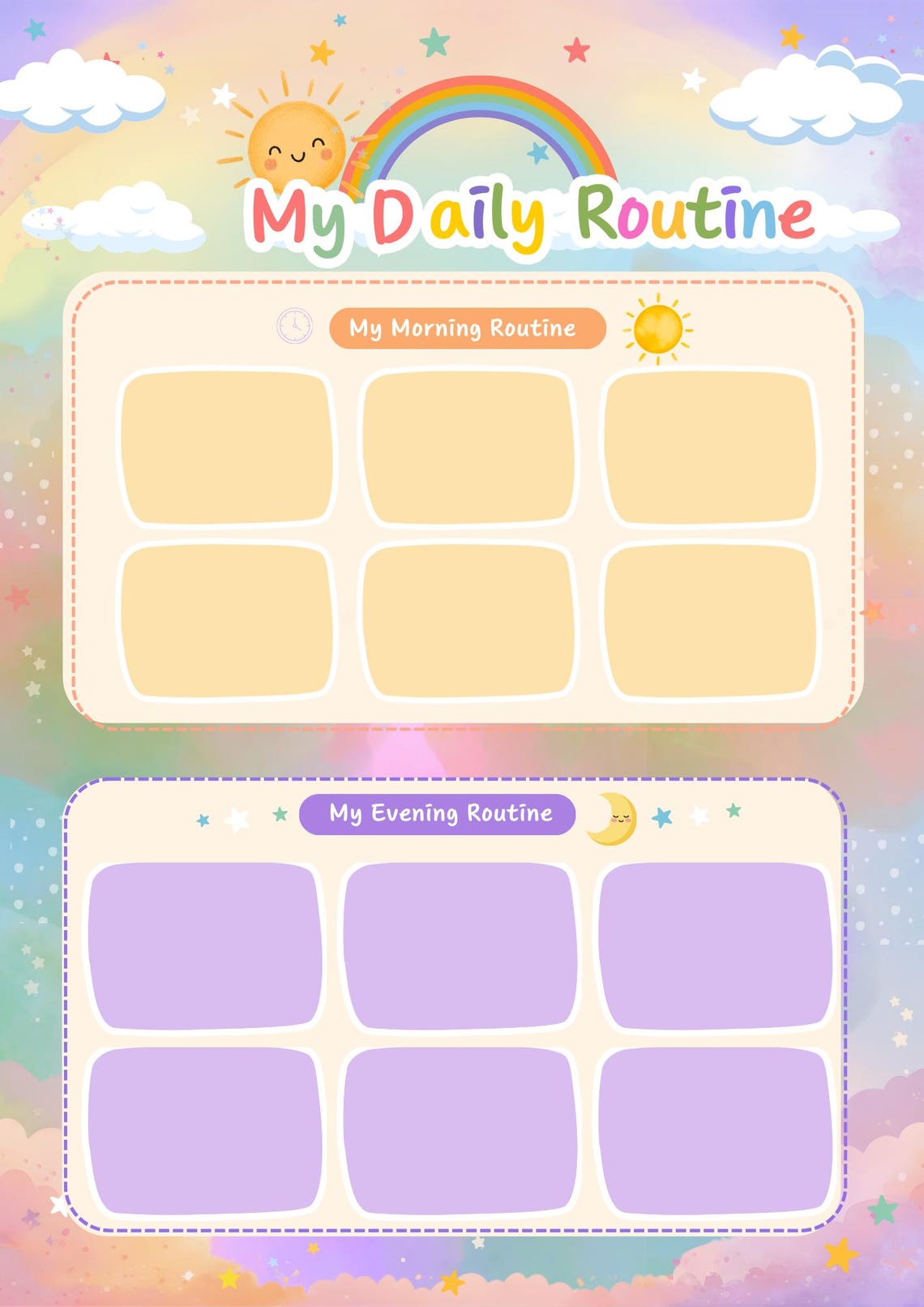 Toddler Routine Chart Printable | Morning Evening Daily Schedule Cards ...