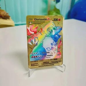 Charizard VMAX Rainbow Style Gold Metal Pokémon Card