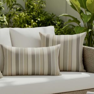 Sunbrella Acrylic Milano Char Stripes Indoor Outdoor Pillow Cover