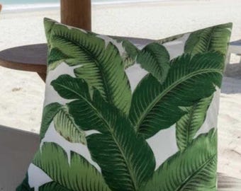Funda de almohada Tommy Bahama Swaying Palms Aloe para interiores y exteriores con cremallera