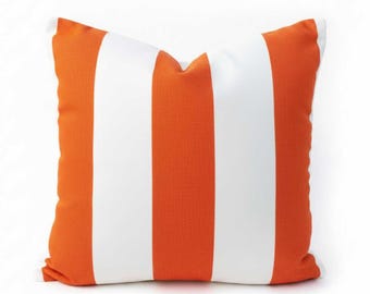 Funda de almohada de exterior Sunbrella Acrylic Cabana Flame Stripes