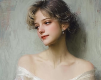 Retrato personalizado / Estilo de pinceladas delicadas, arte digital para pared (imprimible) / Regalo para familia, pareja o mascota