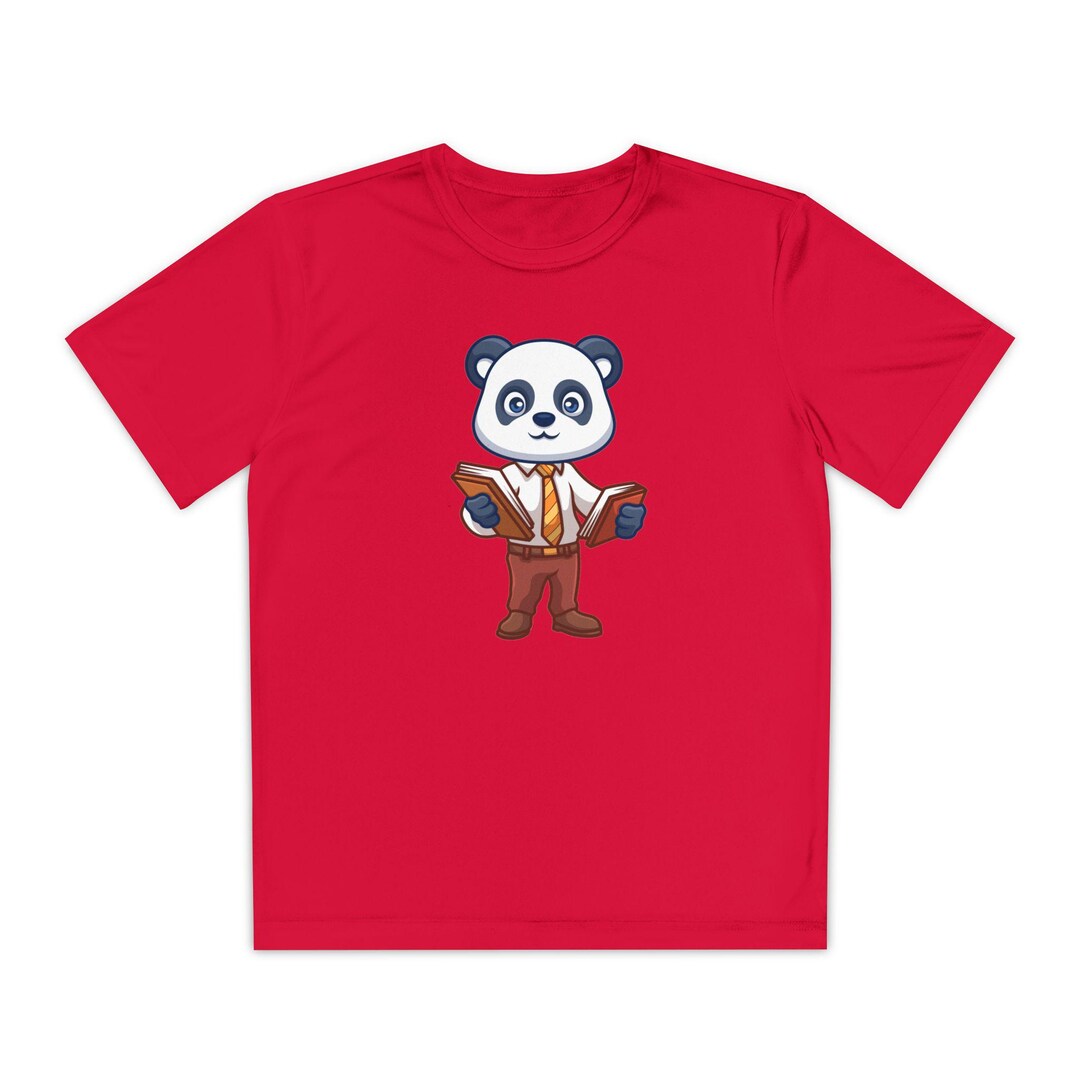 Cute Panda Reading Book T-shirt | Kids Graphic Tee | Animal Lover Shirt ...
