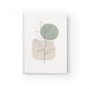 Minimal Botanical Line Art Journal | Ruled Notebook