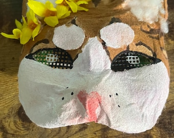 ¡Máscara de gato atigrado de fieltro!