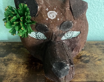 Felted Brown Wolf Mask!