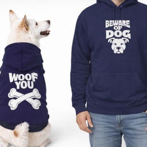 Dog Hoodie – “WOOF YOU” | Matching Human Hoodie Available image 1