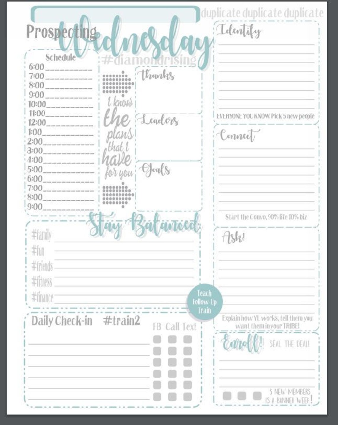 Young Living Business Planner, M-F 8 1/2 X 11 Planner Pages - Etsy
