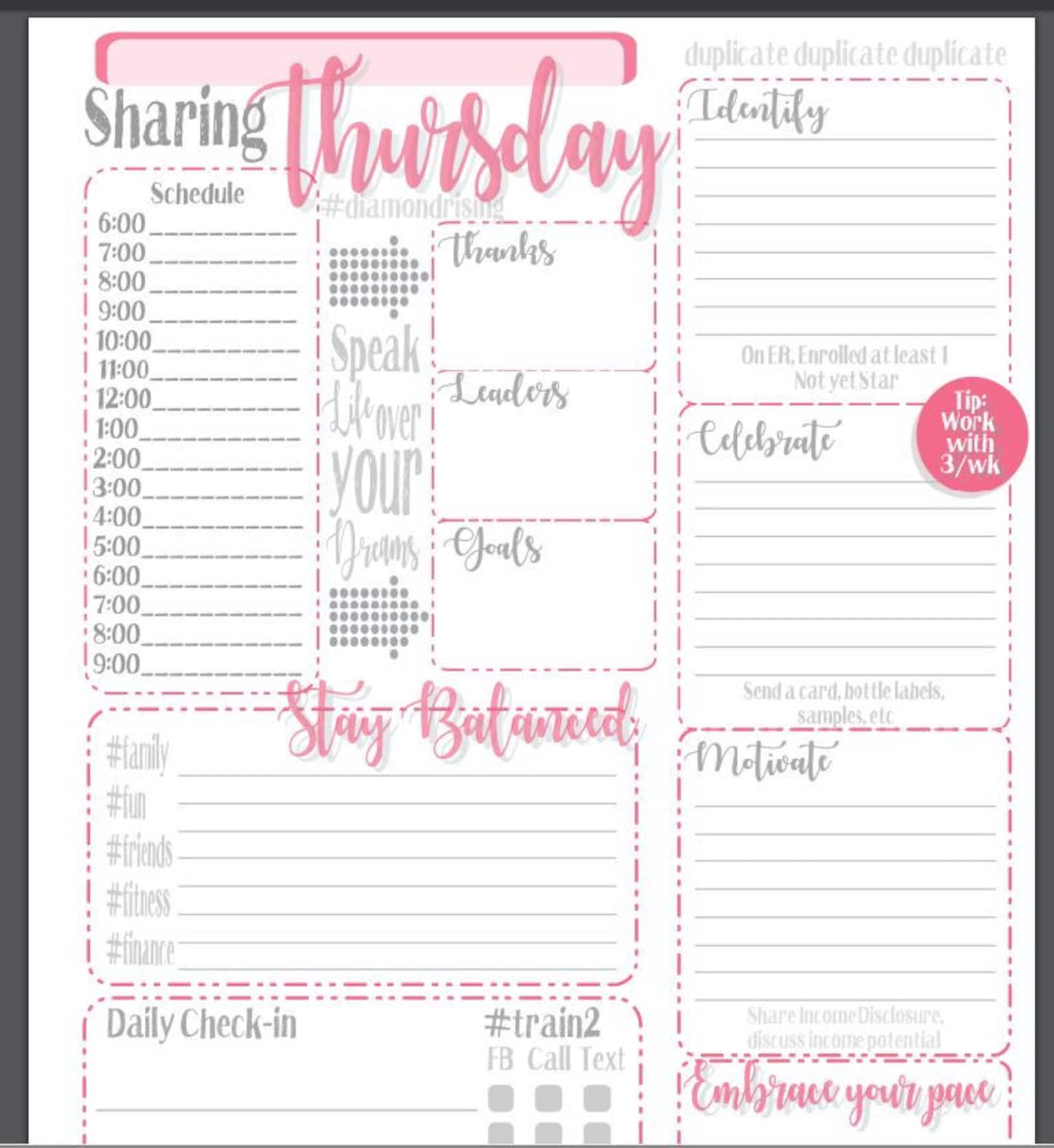 Young Living Business Planner, M-F 8 1/2 X 11 Planner Pages - Etsy