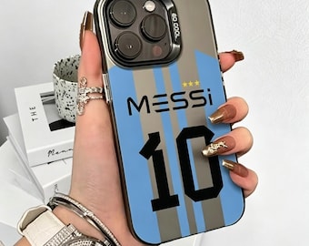 Modny dodatek do telefonu piłkarskiego inspirowany kultowym argentyńskim strojem – elegancki szklany tył i elastyczna ochrona krawędzi