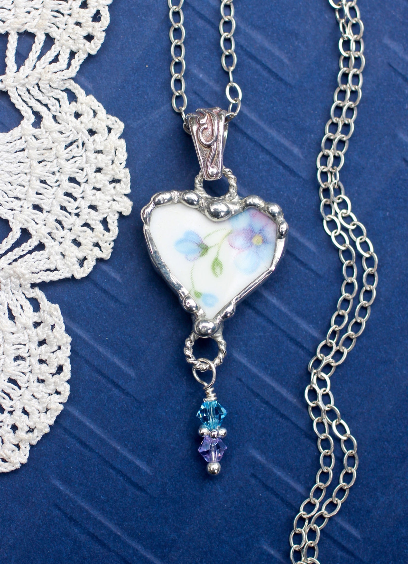 Necklace Broken China Jewelry Broken China Necklace Heart Etsy