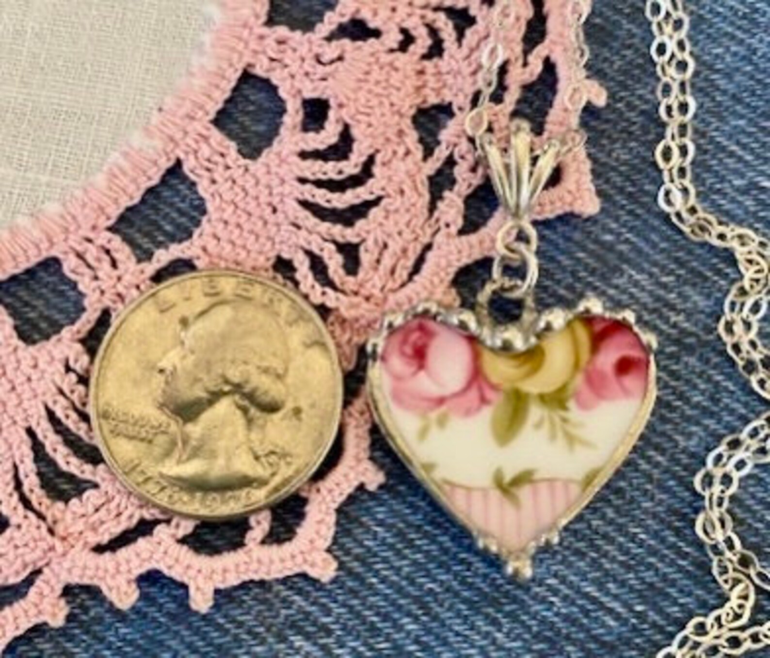 Necklace Broken China Jewelry Broken China Necklace Heart Etsy