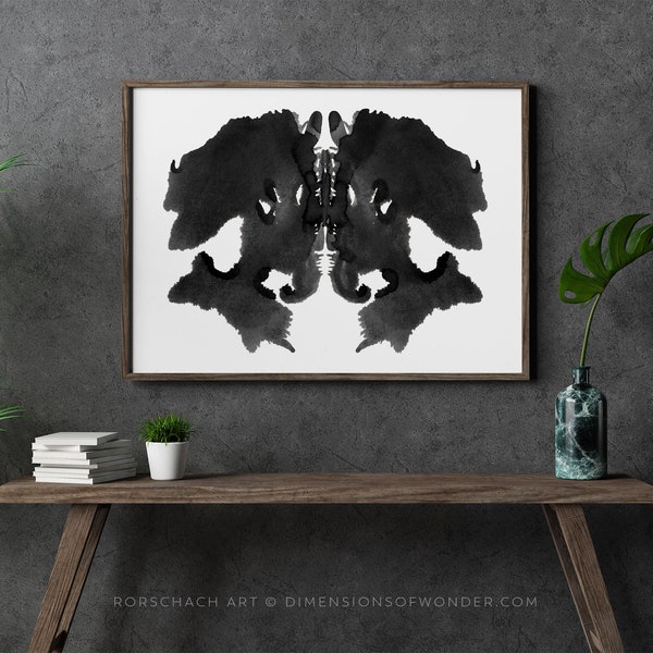 Rorschach Print - Rorschach Inkblot Art - Rorschach Stain - Psychology Gift for Psychologist - Psychologist Office Decor - Digital Download