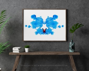 Rorschach Art Print (Printable Art, Digital Download) Rorschach Inkblot, Rorschach Stain, Psychology, Gift for Psychologist, Psych Student