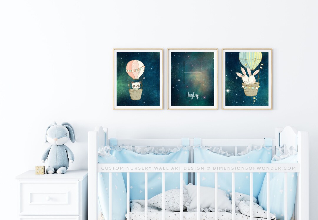 Nursery Art Space Theme, Set of 3 Space Nursery Printable Wall Art ...