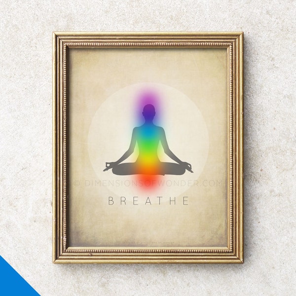 Inspirierende ART PRINT, inspirierende Poster, Typografie, die Chakra, Chacra, östliche Religion, Wortkunst, Yoga, Zen, Achtsamkeit, Meditation.