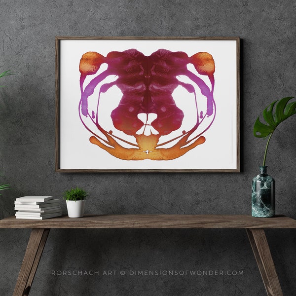 Rorschach Art Print (Printable Art, Digital Download) Rorschach Inkblot, Rorschach Stain, Psychology, Gift for Psychologist, Psych Student