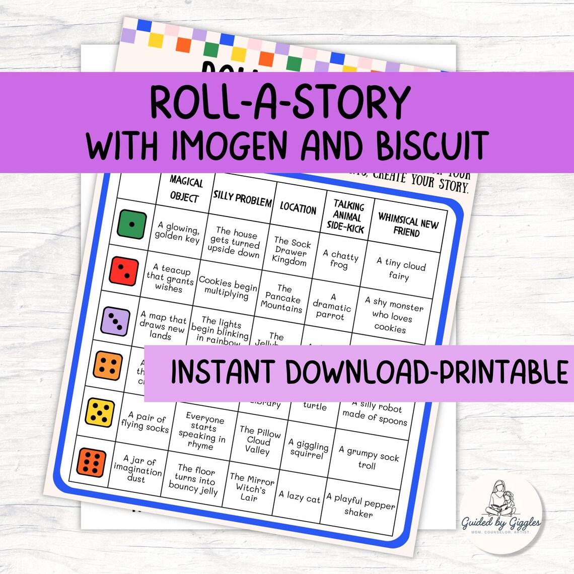 Printable Roll a Story Dice Game for Kids | Creative Writing Activity ...