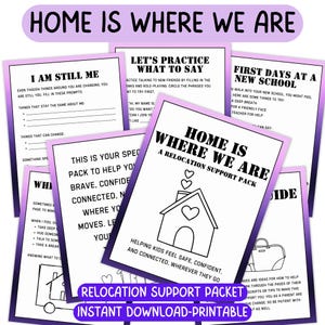 Home Is Where We Are | Relocation Support Pack for Kids | Moving & New School Coping Activities | SEL Workbook | Family Transition Toolkit