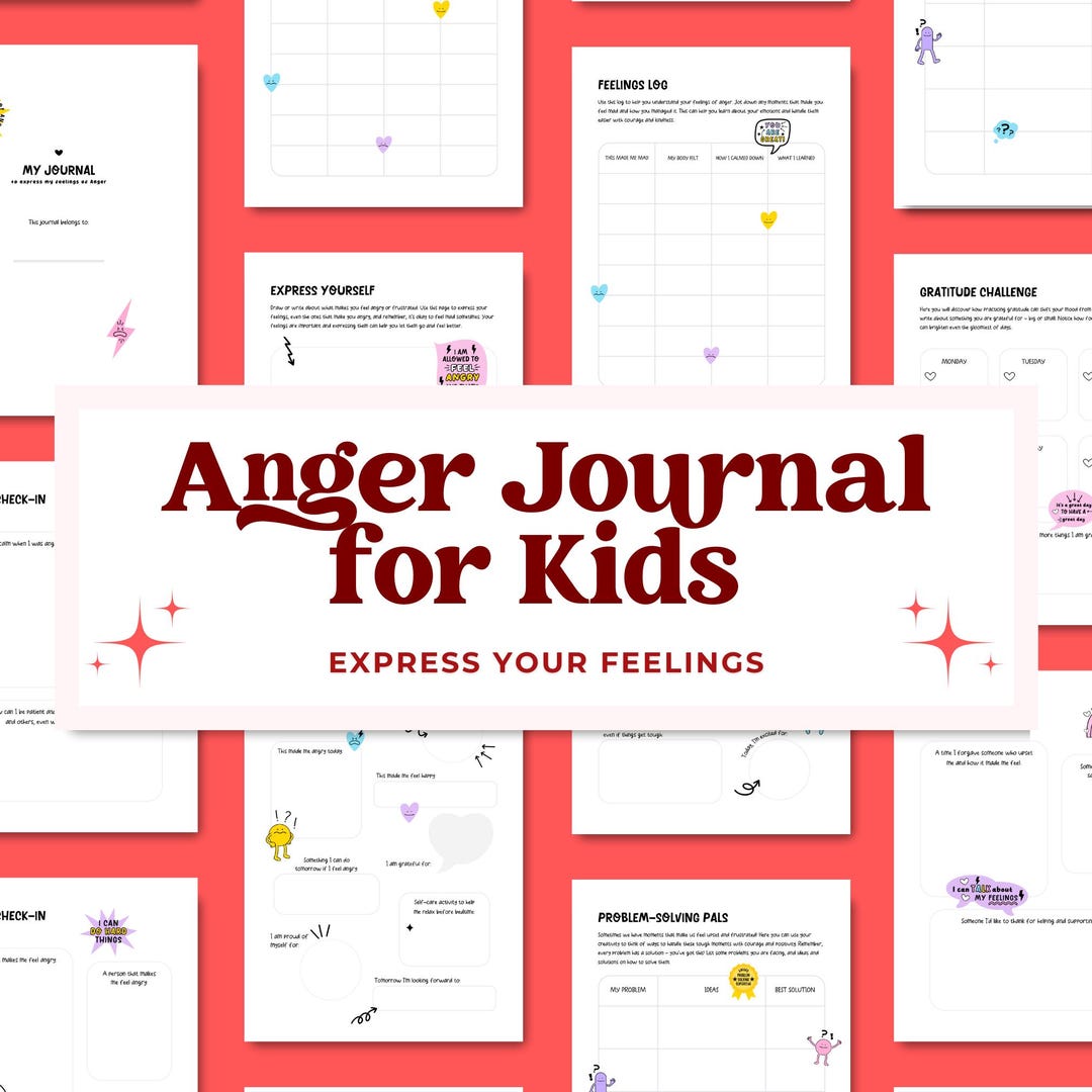 Anger Journal for Kids & Teens Printable, Coping Skills Workbook ...