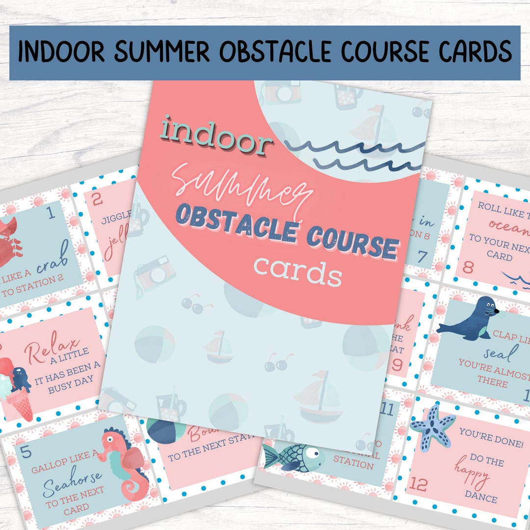 Indoor Summer Obstacle Course Cards | Kids Gross Motor Activity ...