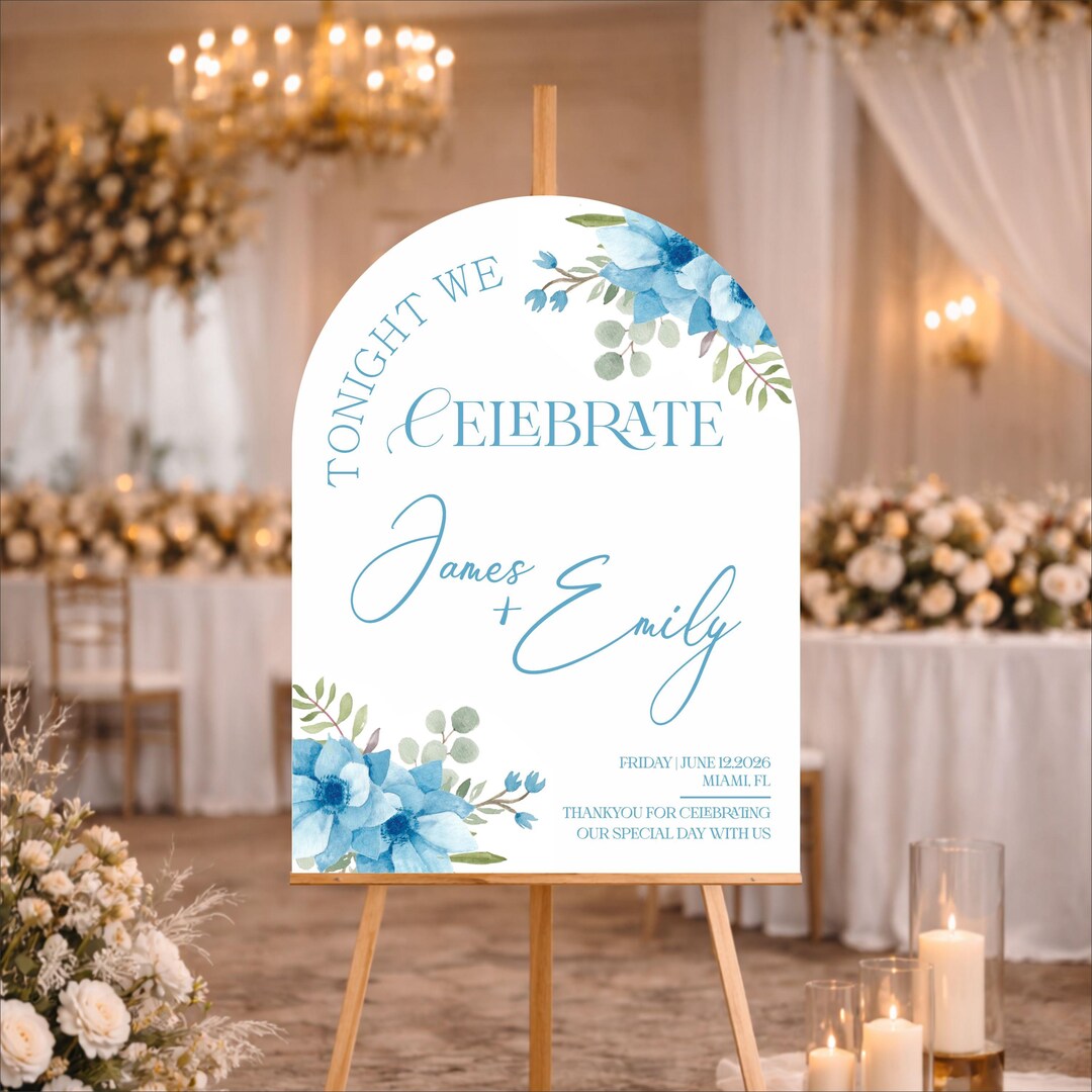 Inviting Signs Acrylic Printed Reception Welcome Sign | Modern Entrance Sign | Floral ...