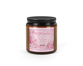 Christmas Wreath Candle Pink Snowman