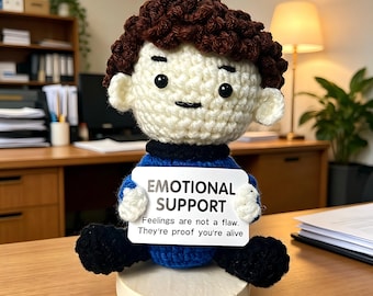 Star Trek Inspired Emotional Support Crochet Doll, Spock Pocket Hug, Positive Affirmation Gift for Trek Fans