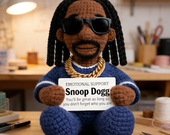 Snoop Dogg Inspired Crochet Doll, Hip Hop Icon Comfort Companion, Emotional Support Gift