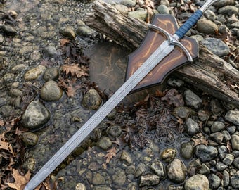 Handmade Viking Sword, Damascus Steel Medieval Display Collectible, Historical Replica Sword, Groomsmen Gift for Him, Birthday Gift for Dad