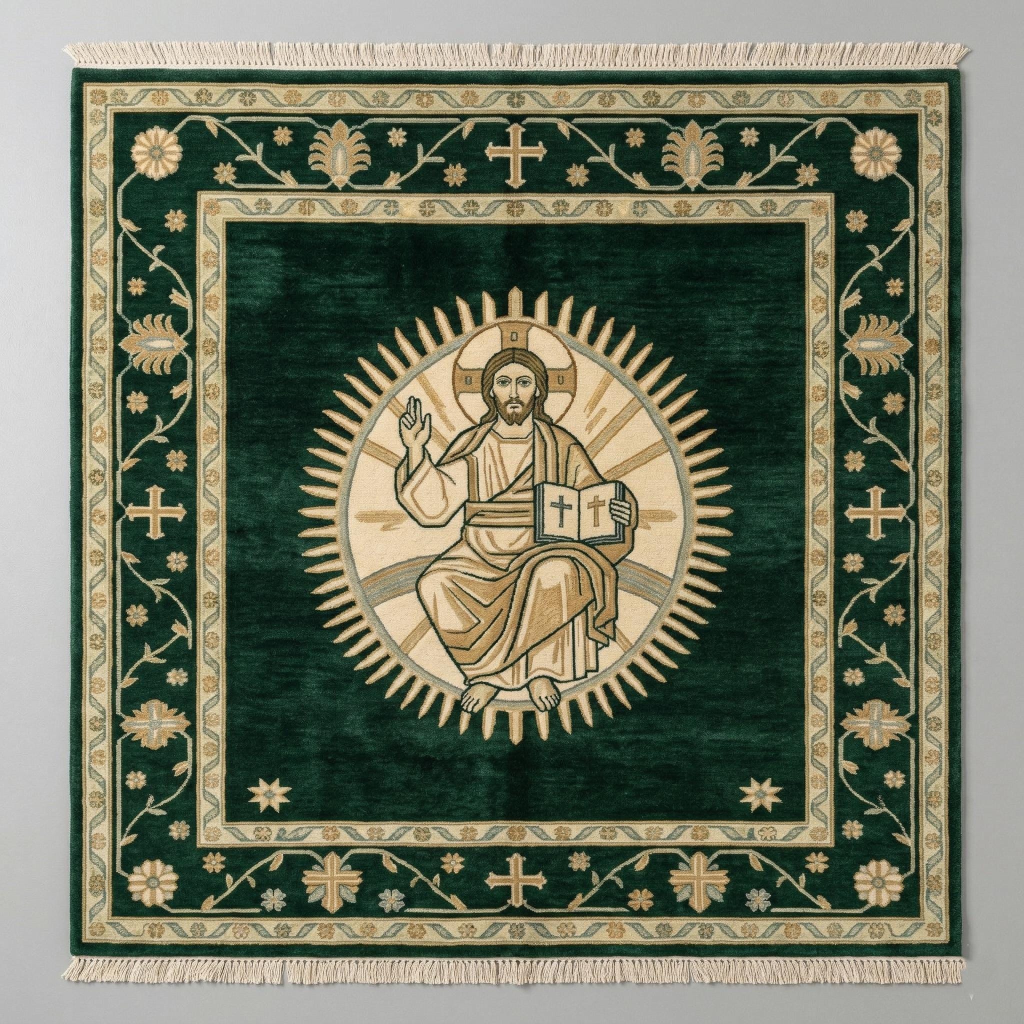 Tuft Rug Jesus Jesus Christ Wall Rug Christian Tapestry Handmade Style Religious Wall ...