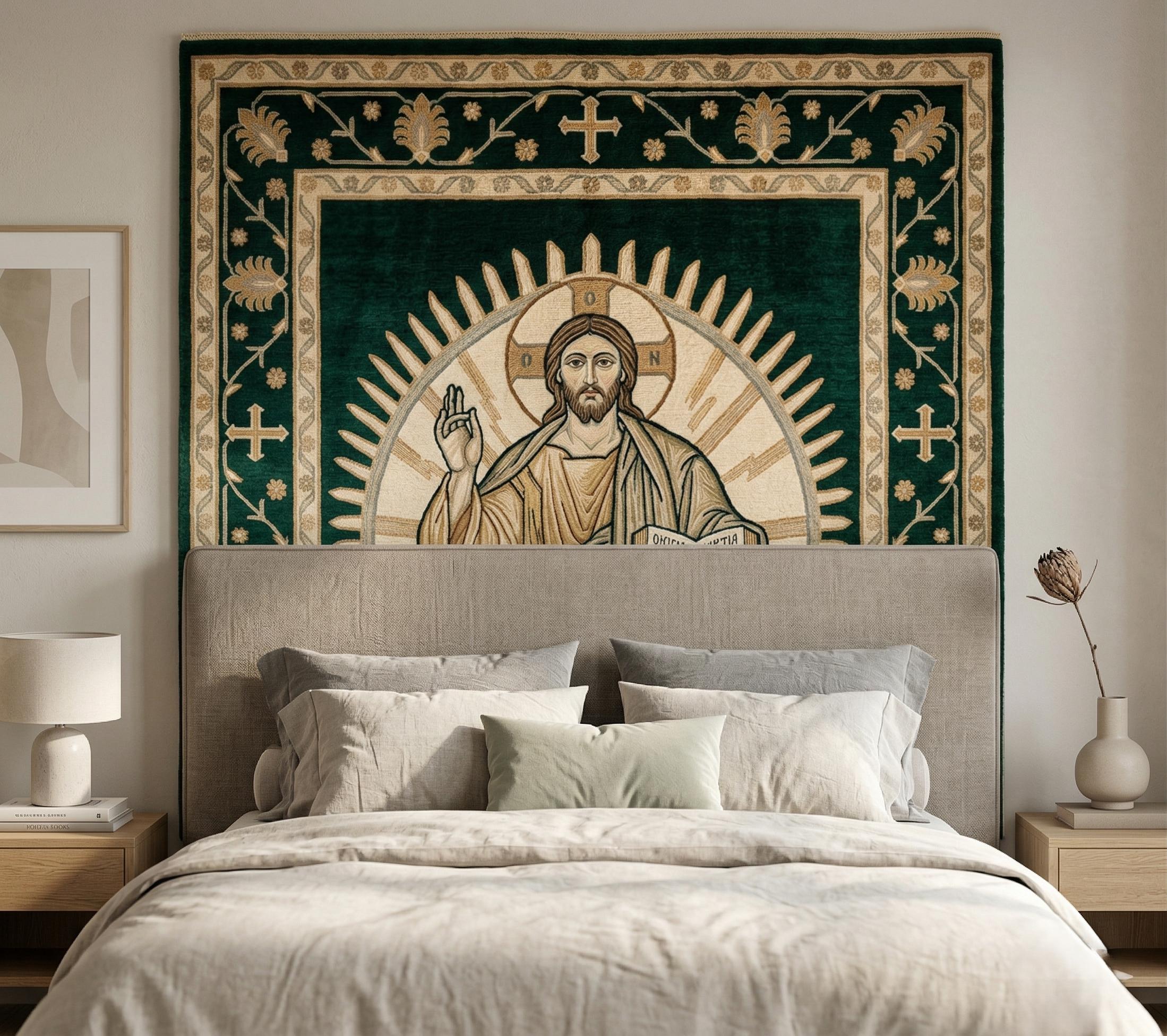 Jesus Rugs Graphics Jesus Christ Wall Rug Christian Tapestry Handmade Style Religious Wall ...
