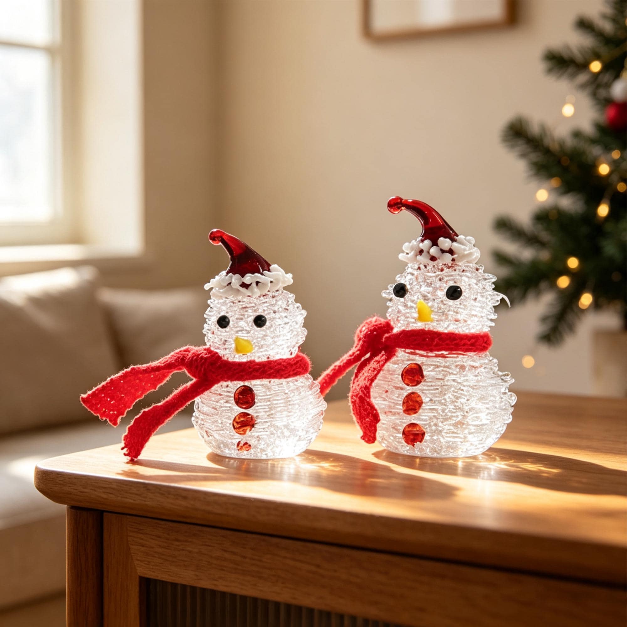 Crystal Snowman Figurines - Etsy