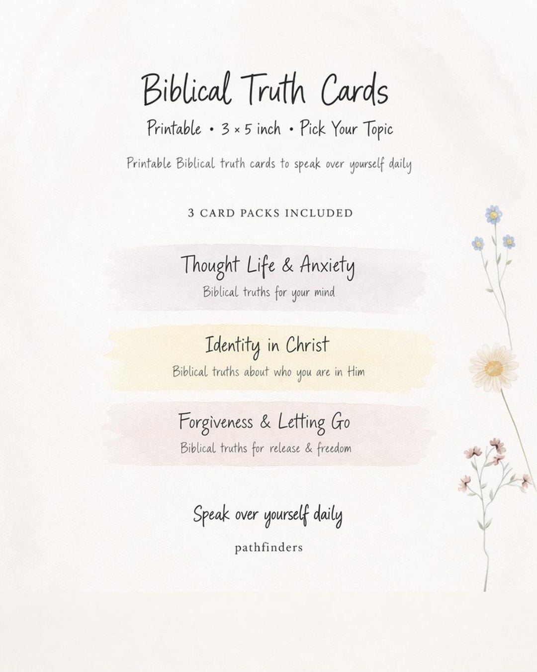Truth Scriptures Cards Biblical Truth Cards | Daily Scripture Declarations (printable) - Etsy