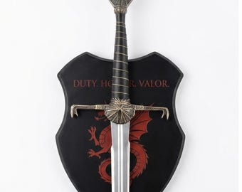 Espada del Dragón Conquistador de Aegon Targaryen de Juego de Tronos, hecha a mano – Réplica estilo valyrio de 107 cm – Decoración de pared coleccionable