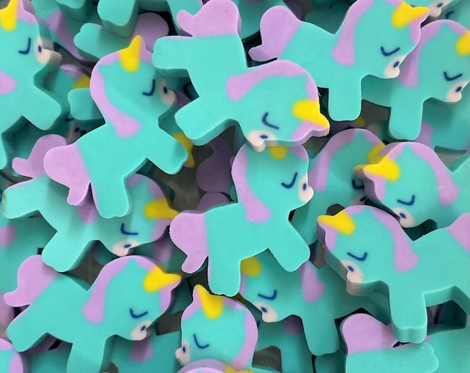 Unicorn Mini Erasers | Desk Pets, Party Favors, Classroom Rewards, Teacher Supplies, Kawaii School Stationery