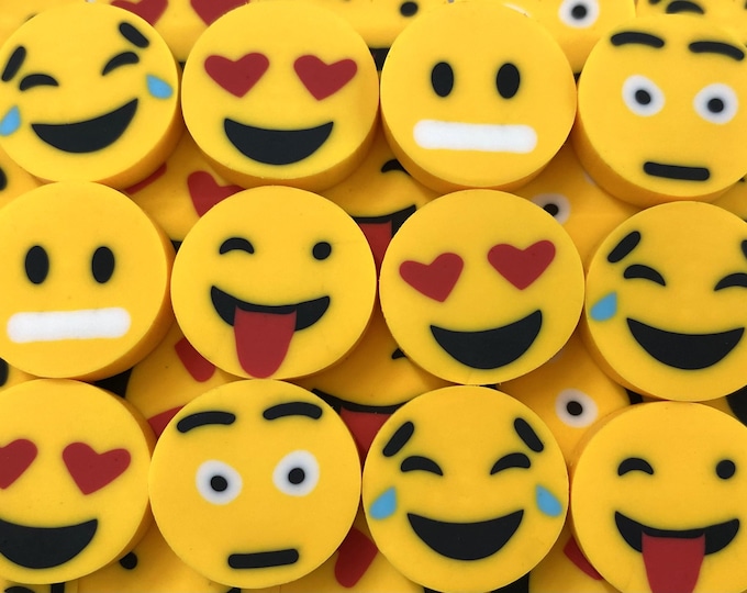 Emoji Mini Erasers | Fun Desk Pets, Party Favors & Teacher Rewards for Kids