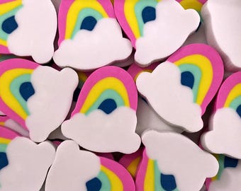 Rainbow Mini Erasers, Colorful Cloud Eraser Set, Teacher Rewards for Kids, Sensory Bin Fillers, Preschool Math Counters, Mini Erasers Co.
