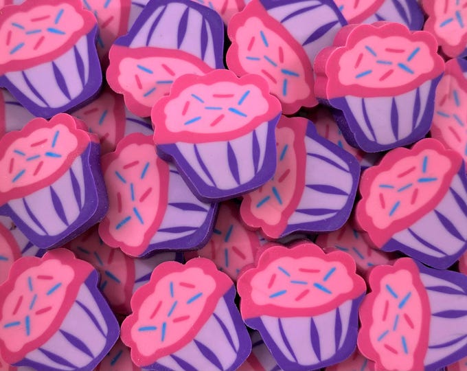 Cupcake Mini Erasers | Desk Pets, Party Favors, Classroom Rewards, Teacher Supplies, Kawaii School Stationery
