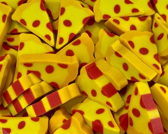 Pizza Mini Erasers, Food Eraser Set, Classroom Rewards for Teachers, Math Counters for Preschool, Party Favors, Mini Erasers Co.