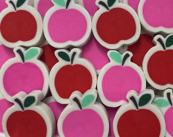 Apple Mini Erasers, Fruit Eraser Set, Classroom Rewards for Teachers, Math Counters for Preschool, Homeschool Supplies, Mini Erasers Co.