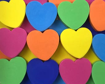 Valentine Heart Mini Erasers, Cute Love Eraser Set, Classroom Rewards, Party Favors, Sensory Bin Fillers, Mini Erasers Co.