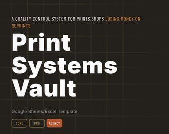 Print Shop QC System for Teams | Google Sheets Client QC Report Multi-Operator Template