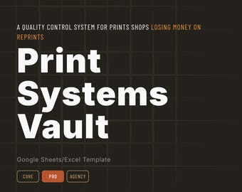 Print Shop Quality Control System | Google Sheets QC Checklist Template | Defect Log SOP