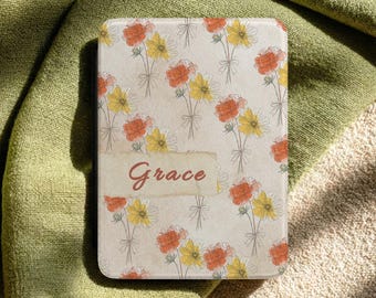 Personalized October Birth Flower Kindle Case,Custom Name Marigold Cosmos Kindle Cover,Kindle Paperwhite 2024 12th Gen 7,Colorsoft Signature