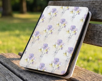 February Birth Flower Kindle Case, Violet & Primrose Floral Kindle Cover, Book Lover Kindle Paperwhite 2024 12th Gen 7, Colorsoft Signature
