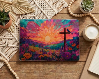 Christian Faux Stained Glass Macbook Protective Hard Case,Laptop Sleeve Cover for Macbook Air15/13 Pro13/14/16 inch 2019-2025,M5 M4 M3 M2 M1